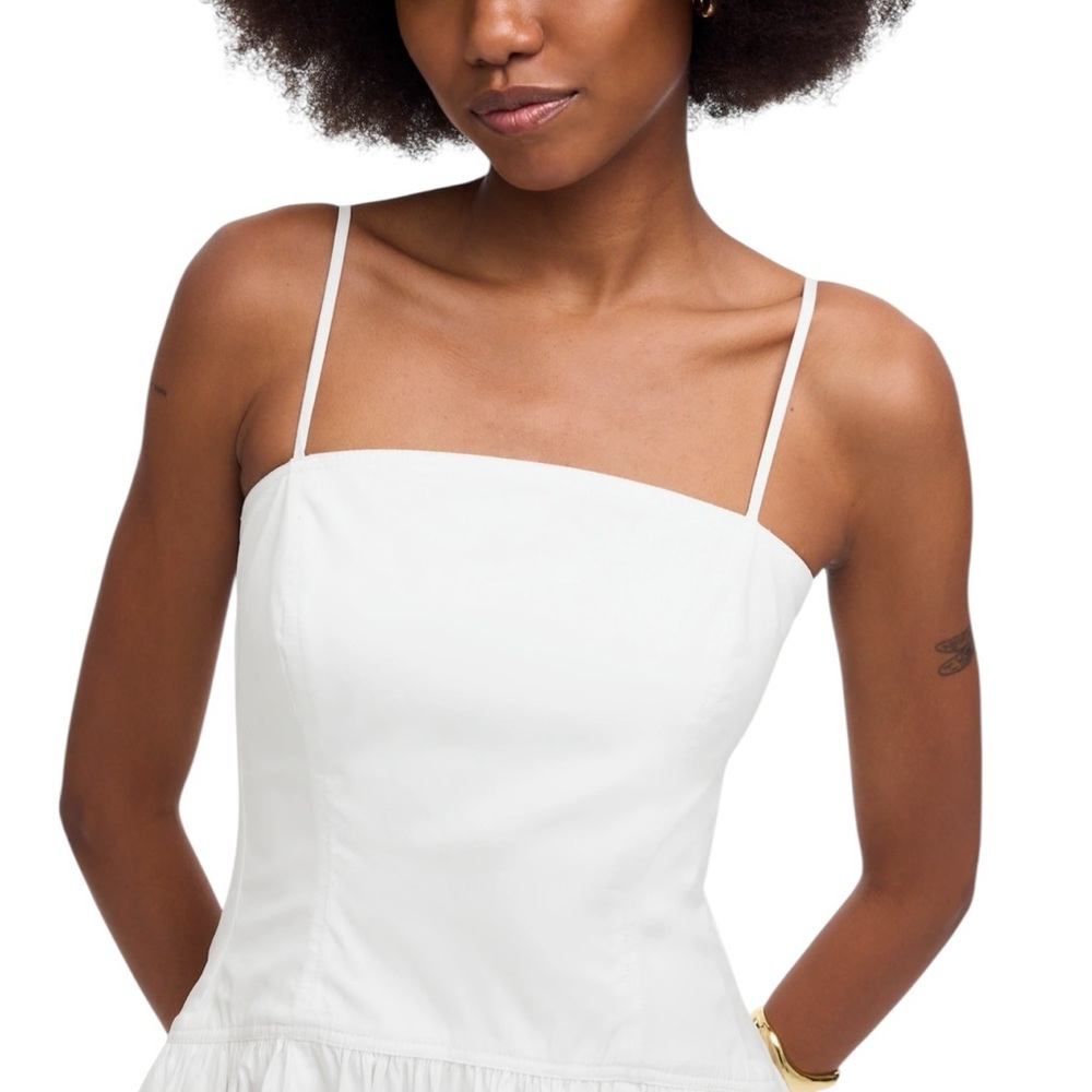 Madewell Poplin Seamed Maxi Dress in White - Picture 5 of 12
